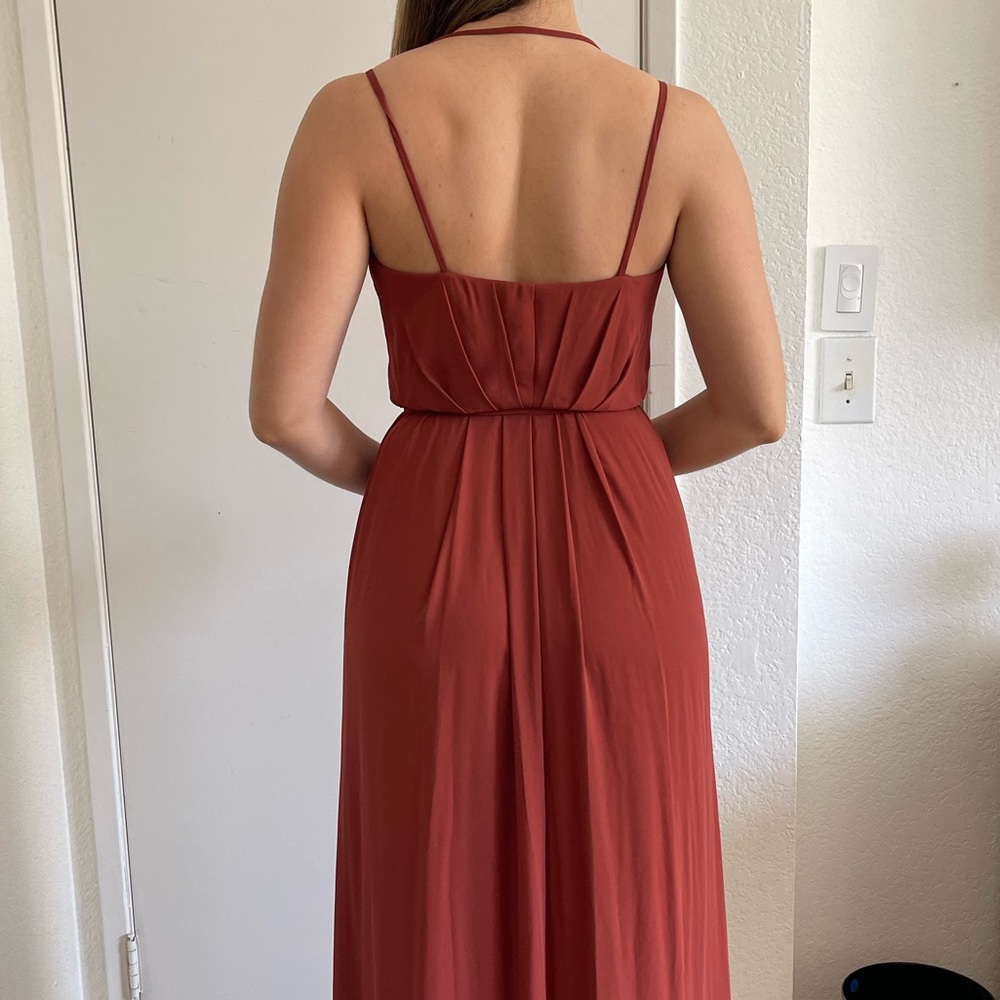 double-strap georgette bridesmaid wrap dress - David’s Bridal